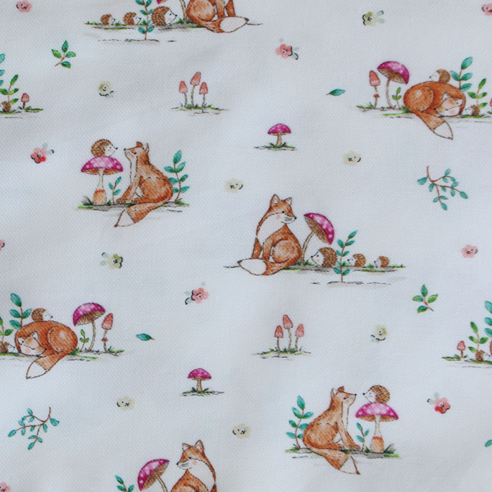 Rouxie - Tissu sergé / twill de coton organique imprimé renards