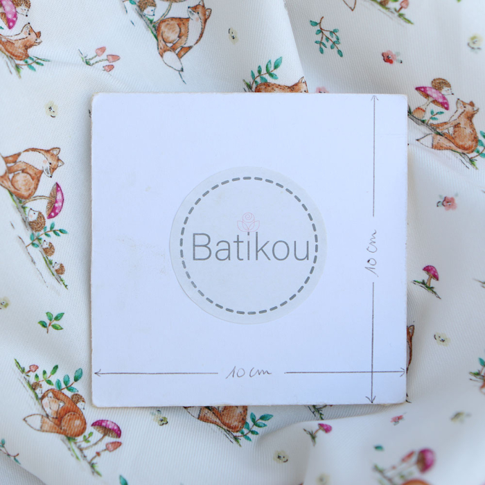 Rouxie - Tissu sergé / twill de coton organique imprimé renards