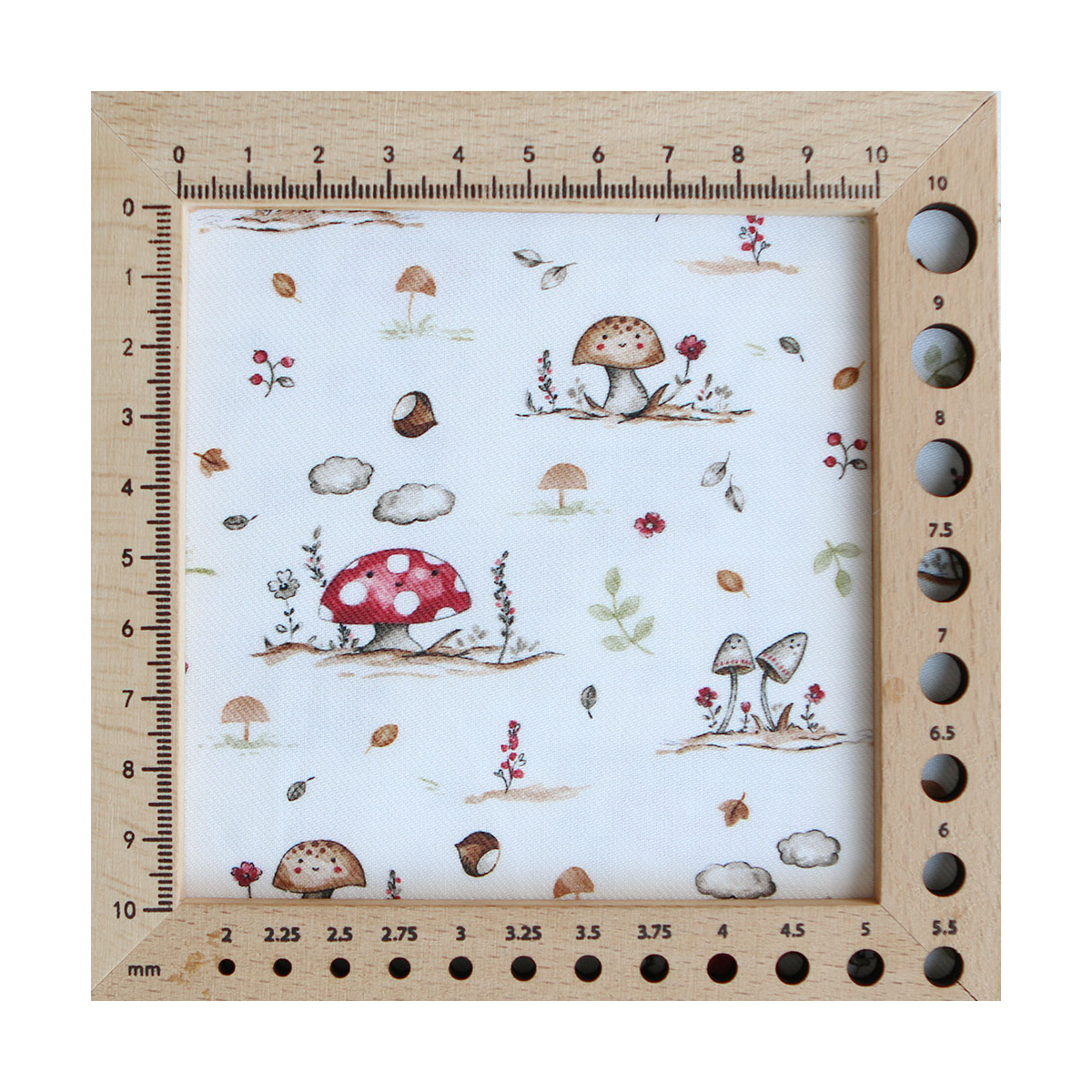 Elio - Tissu sergé de coton imprimé champignons