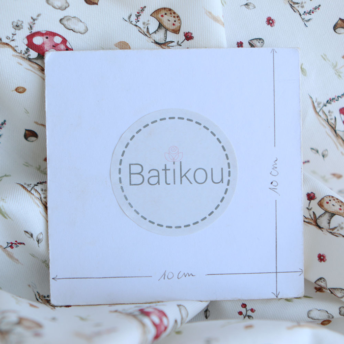 Elio - Tissu sergé de coton imprimé champignons