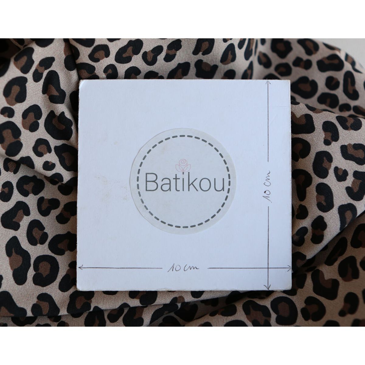 Lea - Jersey coton côtes fines à motifs graou beige