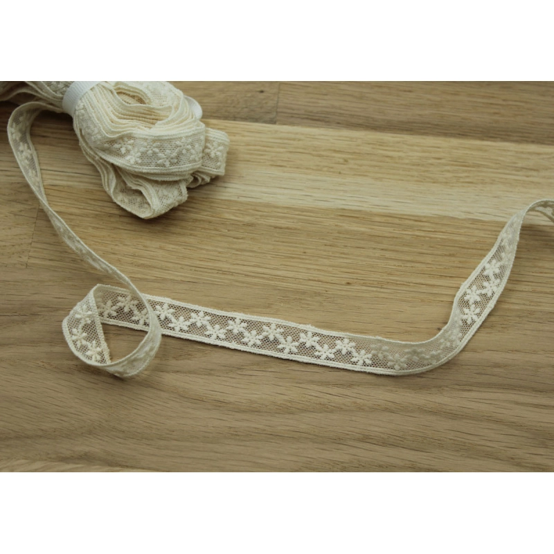 Galon tulle souple broderie coton brodé 15mm x 1m