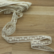 Galon tulle souple broderie coton brodé 20mm x 1m