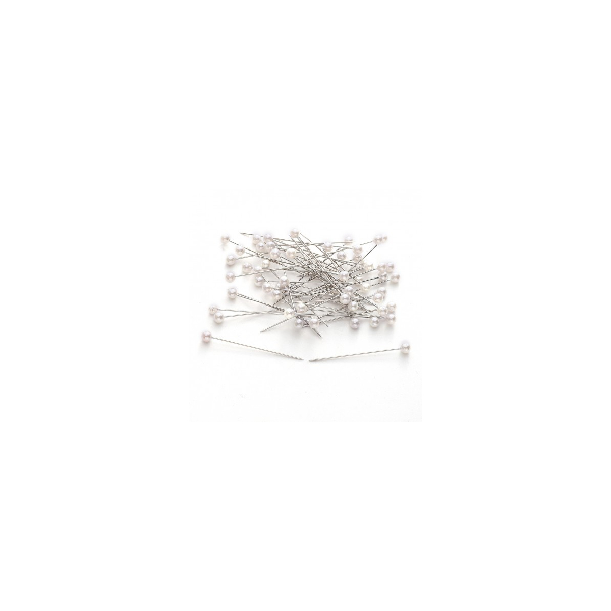 Épingles tête perlée blanches 40 mm x 0,6 mm - boîte de 100