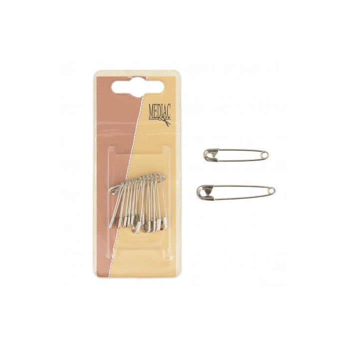 Épingles de sûreté acier argent 12 pièces