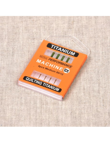 Boîte de 4 aiguilles machine quilting titane MEDIAC Performance taille 80/12