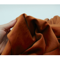 Velours ras coton organique coloris roux cuivre