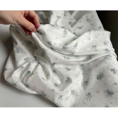 Romance - Batiste de coton BIO imprimé exclusif bleu 2