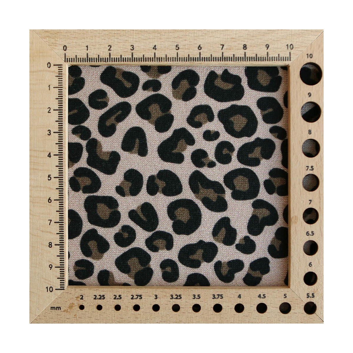 Lea - Tissu sweat exclusif graou noir et châtaigne fond beige poudré