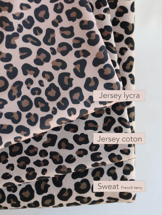 Lea - Tissu Lycra (maillot de bain) UPF50 exclusif graou fond nude