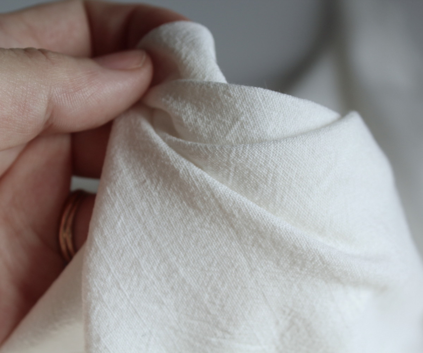 Coton lavé bio coloris blanc cassé