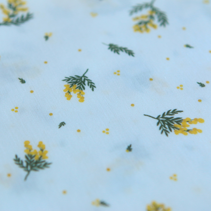 Mimosa - Batiste de coton douce à imprimé exclusif mimosa allégé