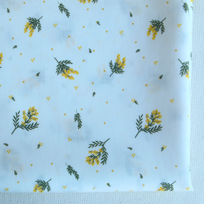 Mimosa - Batiste de coton douce à imprimé exclusif mimosa allégé