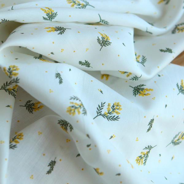 Mimosa - Batiste de coton douce à imprimé exclusif mimosa allégé 2