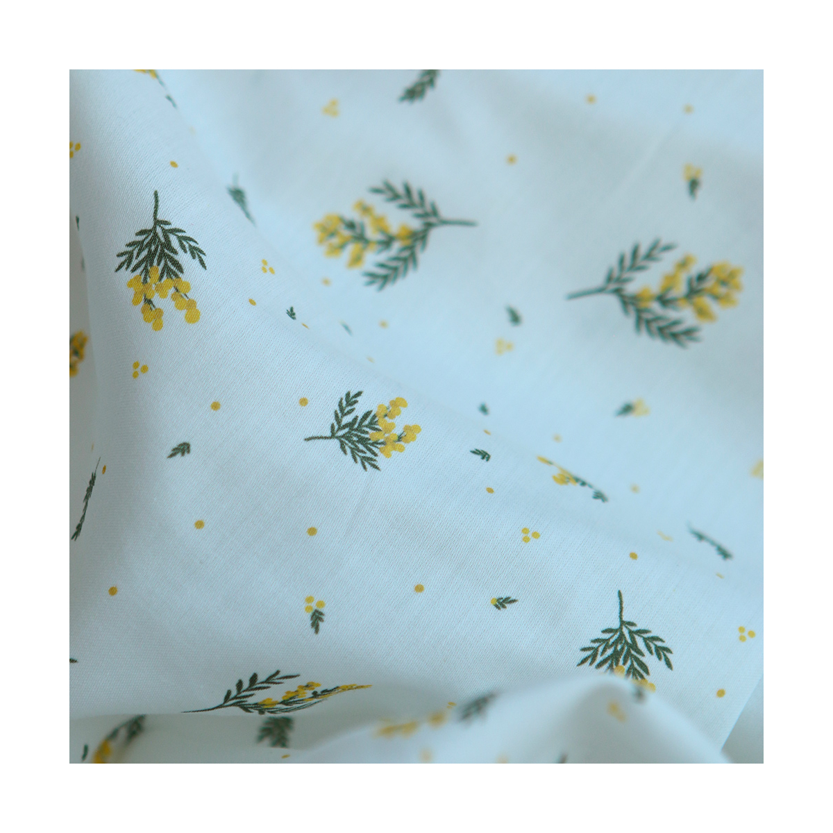 Mimosa - Batiste de coton douce à imprimé exclusif mimosa allégé
