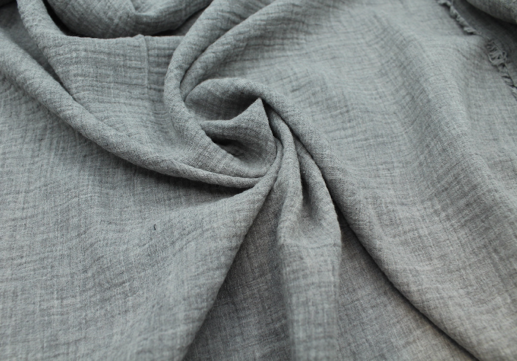 Double gaze de coton BIO chiné coloris GRIS