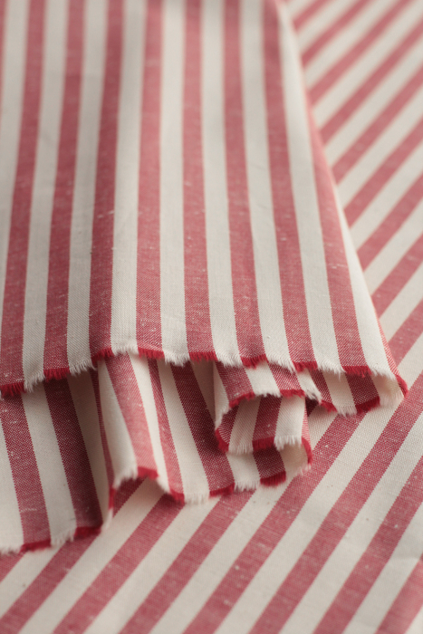 copy of Coton chiné aspect brut rayures moyennes 7mm coloris bleu marine / écru