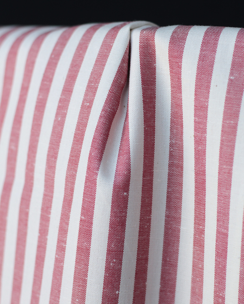 copy of Coton chiné aspect brut rayures moyennes 7mm coloris bleu marine / écru