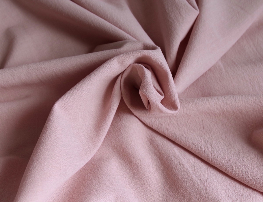 Coton lavé bio coloris vieux rose poudré