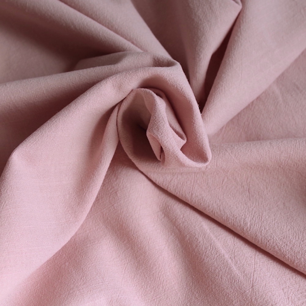 Coton lavé bio coloris vieux rose poudré