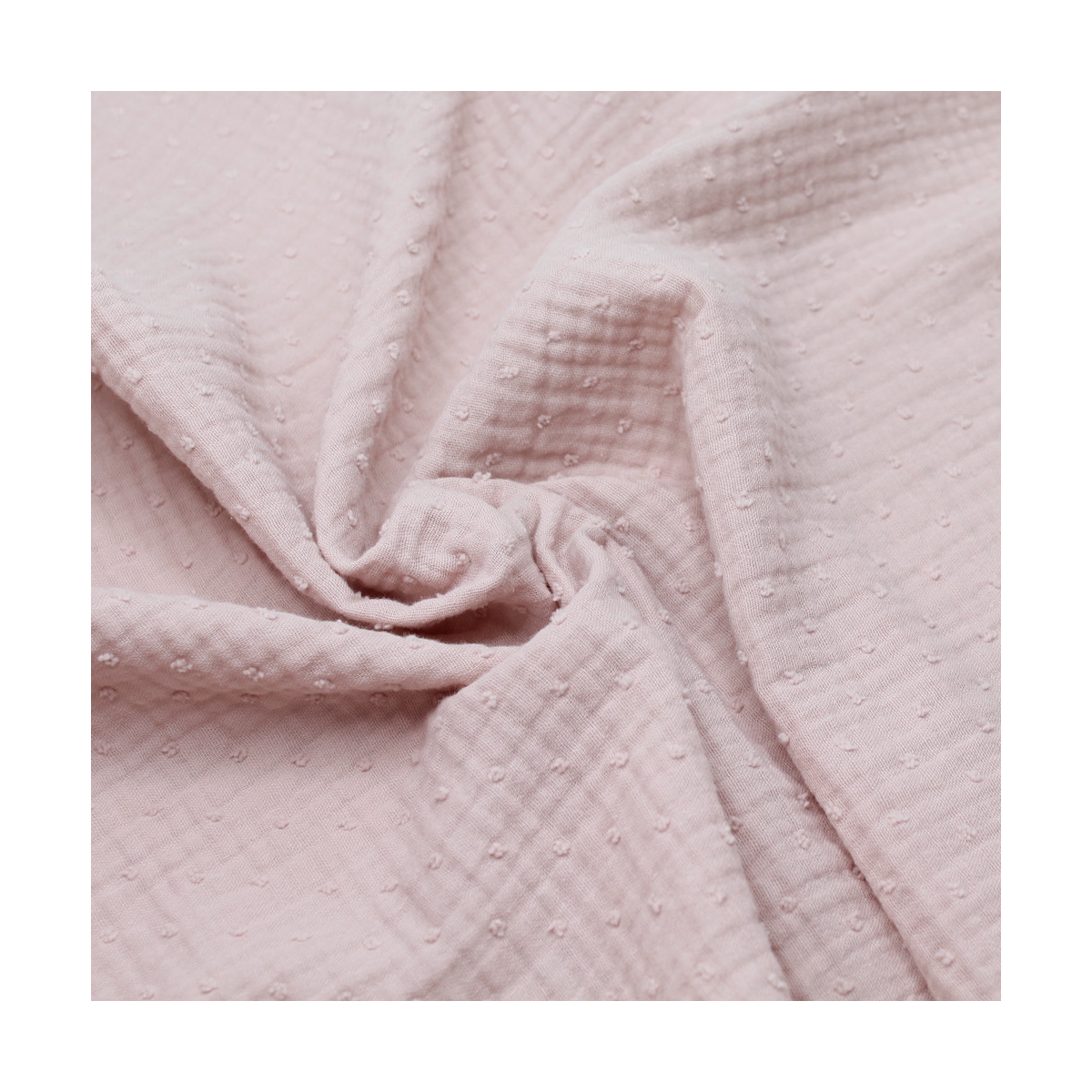 Double gaze de coton BIO plumetis rose thé