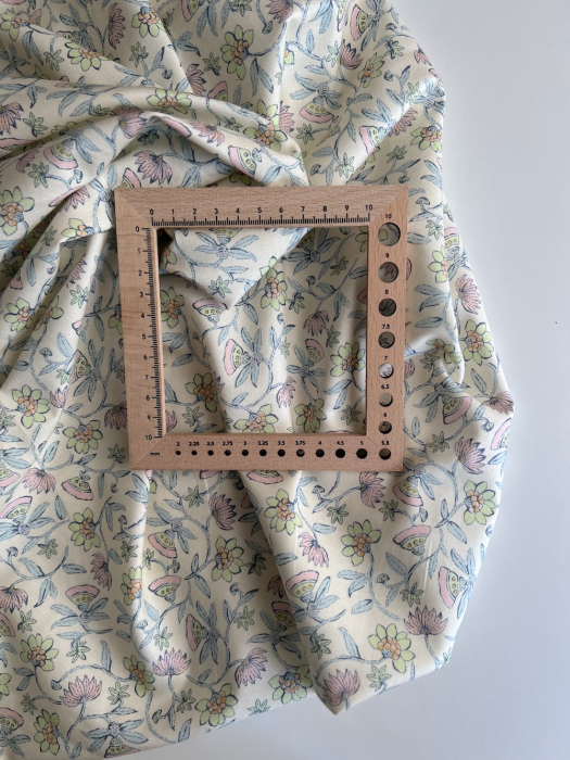 India - Popeline de coton BIO imprimé fleurs indiennes Tissus issus de l'agriculture biologique  - 8