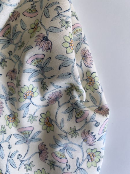 India - Popeline de coton BIO imprimé fleurs indiennes Tissus issus de l'agriculture biologique  - 1 2