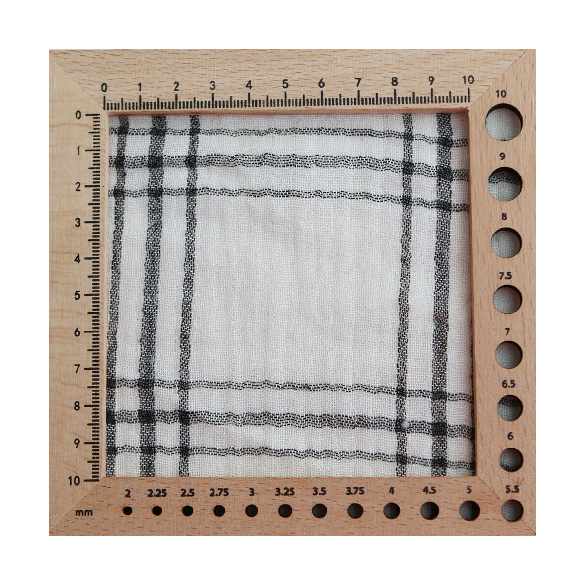 Double gaze à carreaux gris charbon fond ivoire