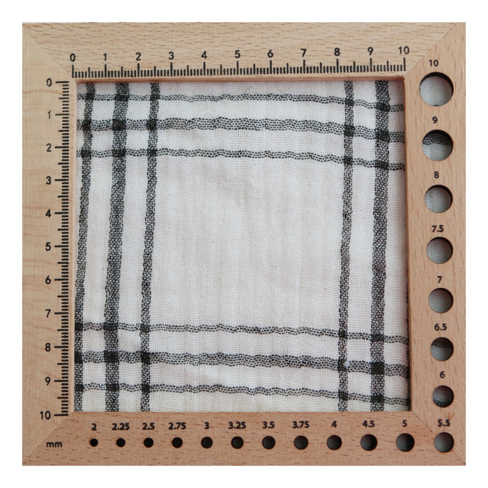 Double gaze à carreaux gris charbon fond ivoire