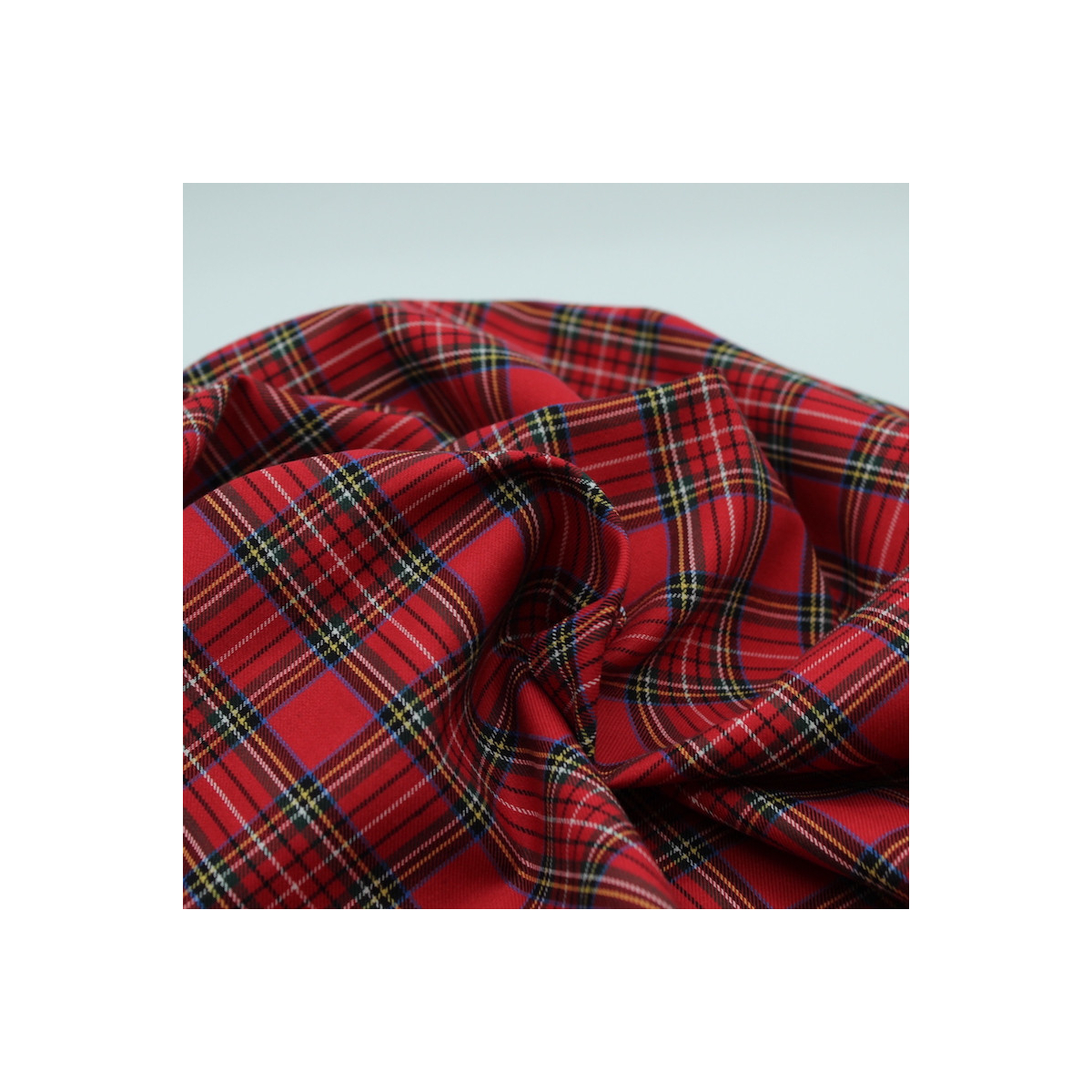 Tissu sergé de coton carreaux rouge tartan Tissu sergé de coton carreaux rouge tartan