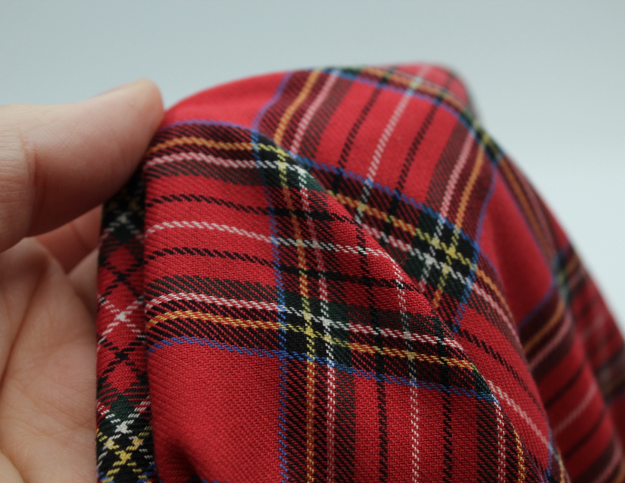 Tissu sergé de coton carreaux rouge tartan