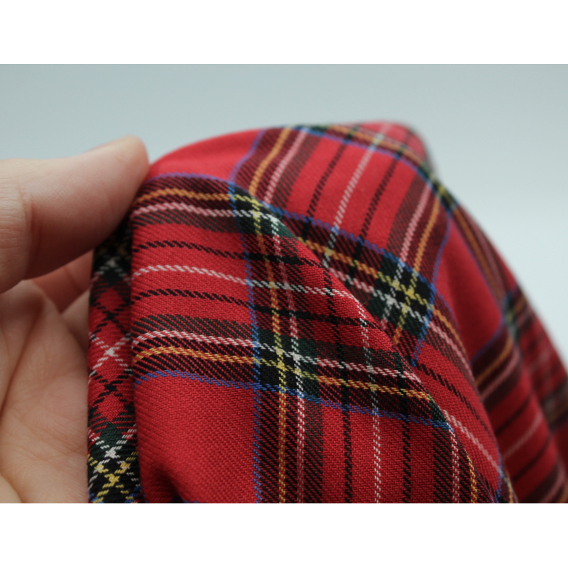 Tissu sergé de coton carreaux rouge tartan
