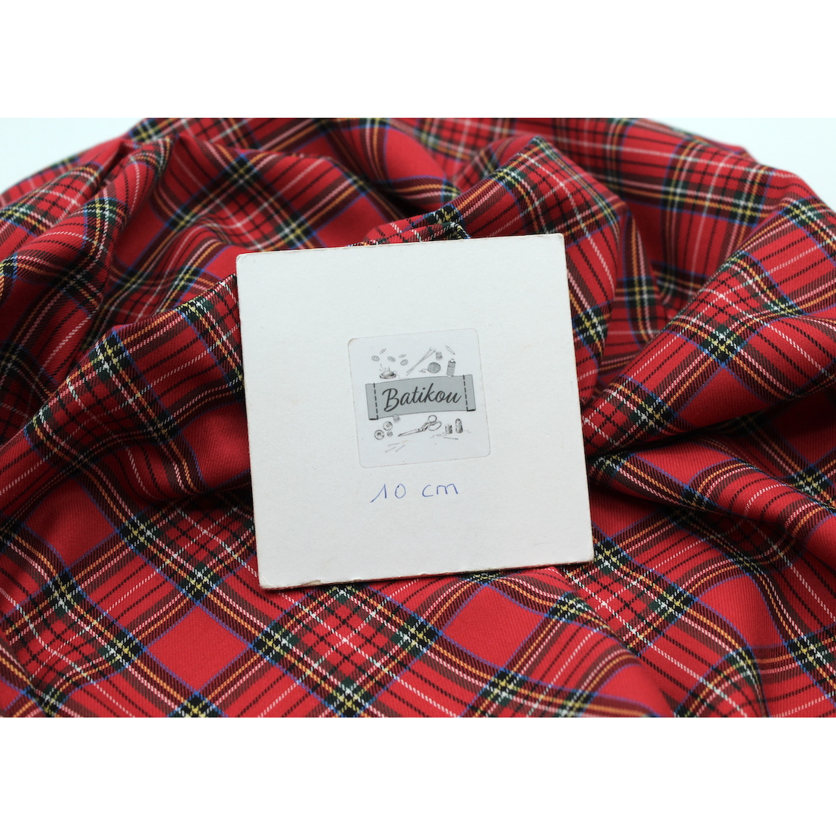 Tissu sergé de coton carreaux rouge tartan Tissu sergé de coton carreaux rouge tartan