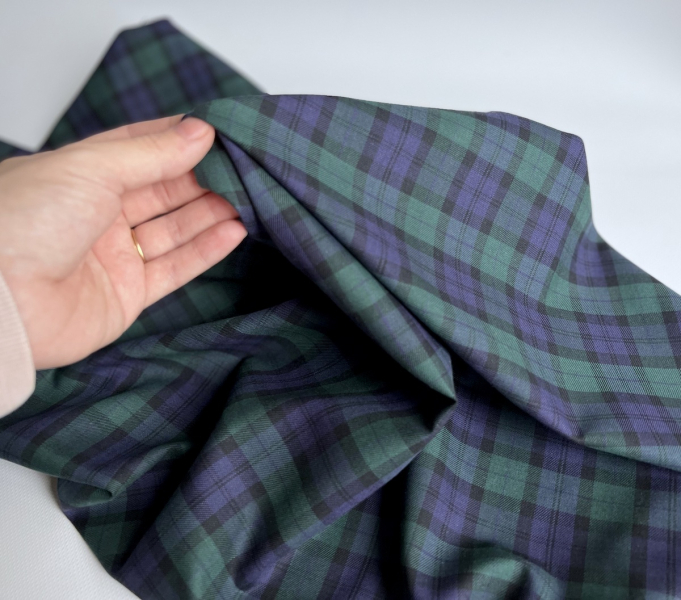 John - Tissu sergé de coton organique tartan Batikou - 6 2