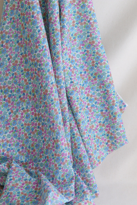 copy of Sheila - Batiste de coton douce à imprimé fleuri bleu