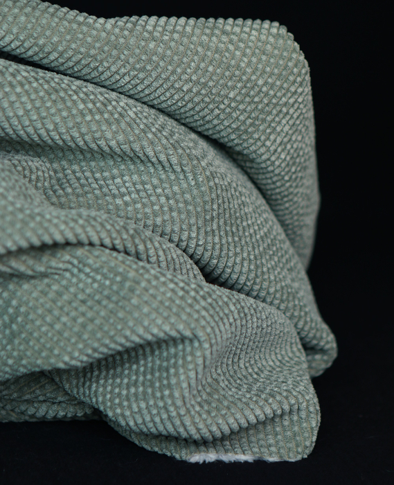 Norton - Velours à côtes doublé moumoute / fourrure sauge