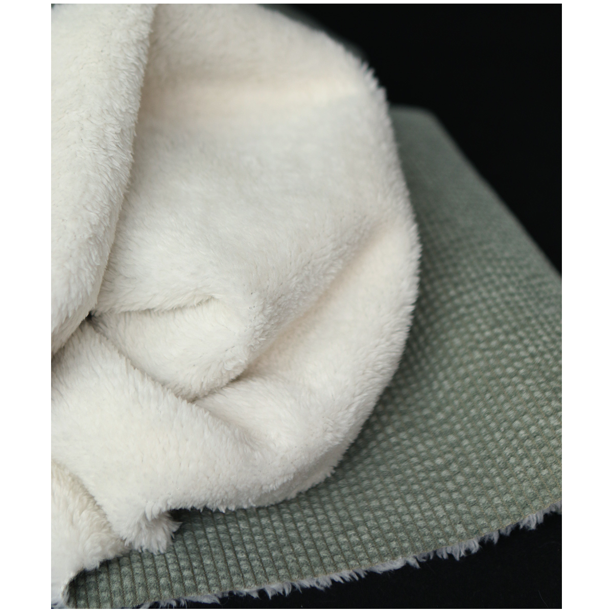 Norton - Velours à côtes doublé moumoute / fourrure sauge