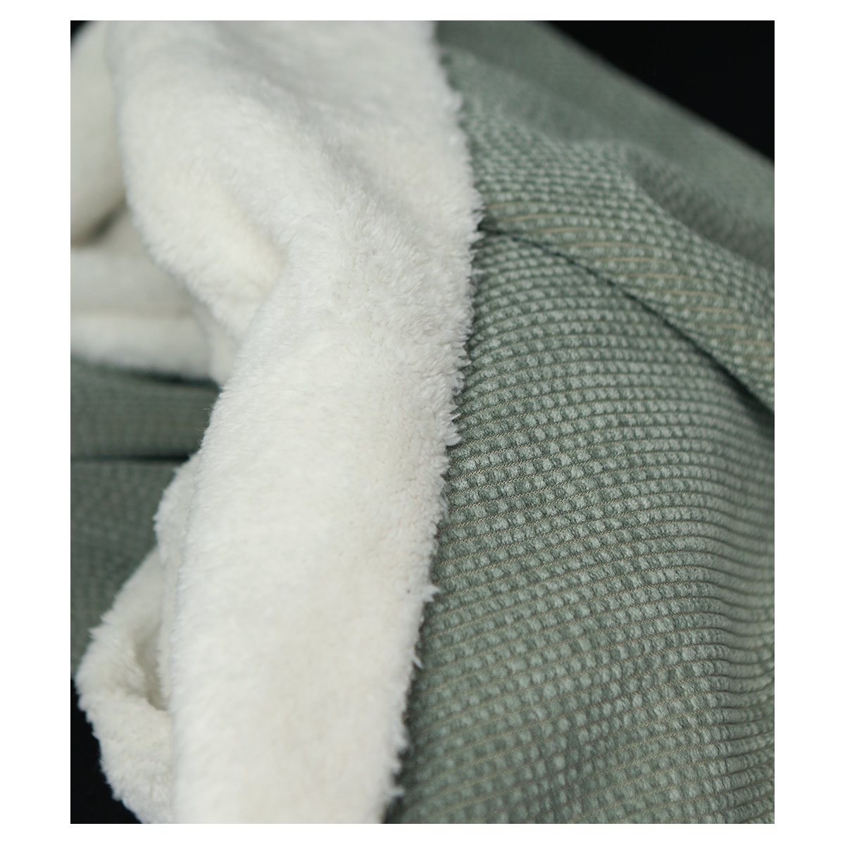 Norton - Velours à côtes doublé moumoute / fourrure sauge
