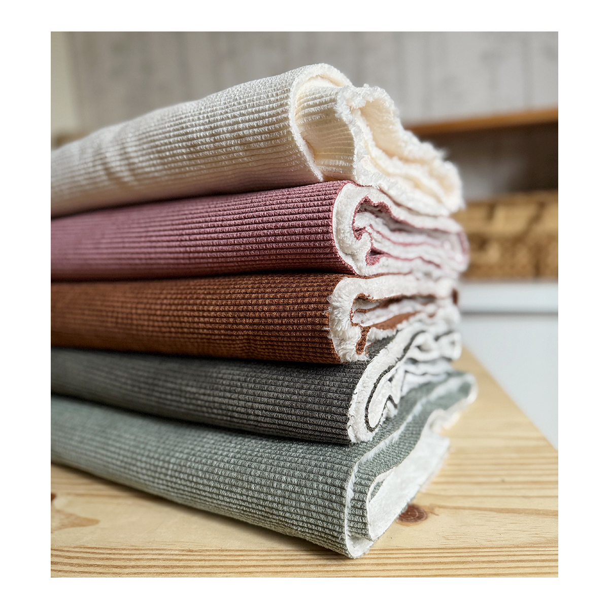 Norton - Velours à côtes doublé moumoute / fourrure sauge