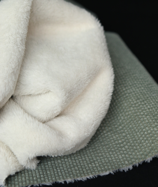 Norton - Velours à côtes doublé moumoute / fourrure sauge 2