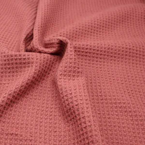 Coton BIO nid d'abeille coloris marsala