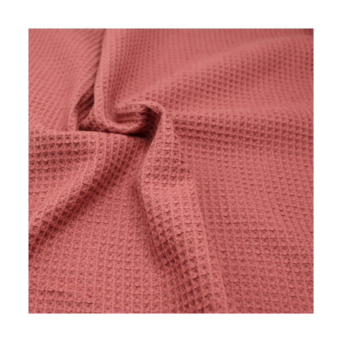 Coton BIO nid d'abeille coloris marsala