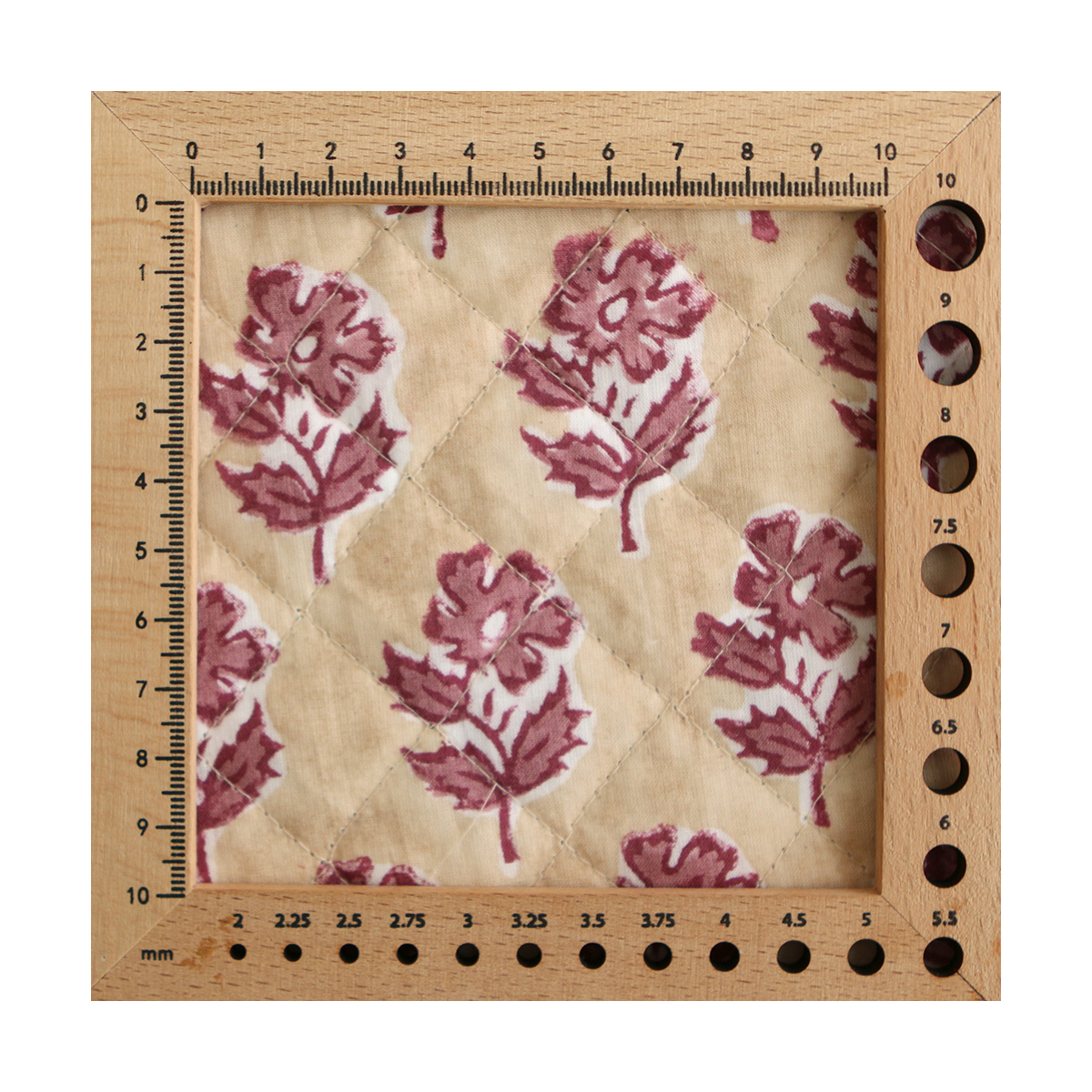 Diya - Tissu indien matelassé double face coton hand block teal largeur 100cm