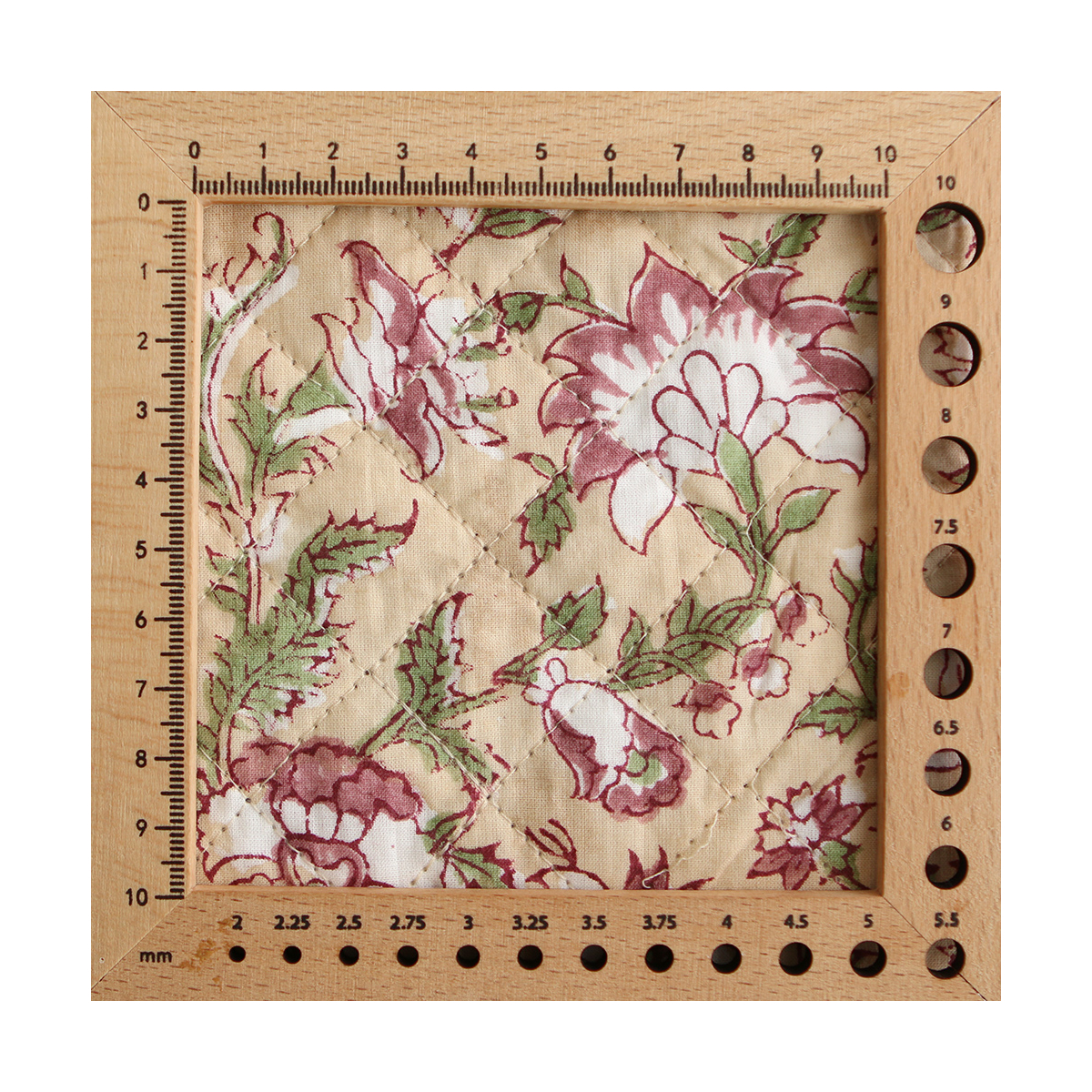 Diya - Tissu indien matelassé double face coton hand block teal largeur 100cm