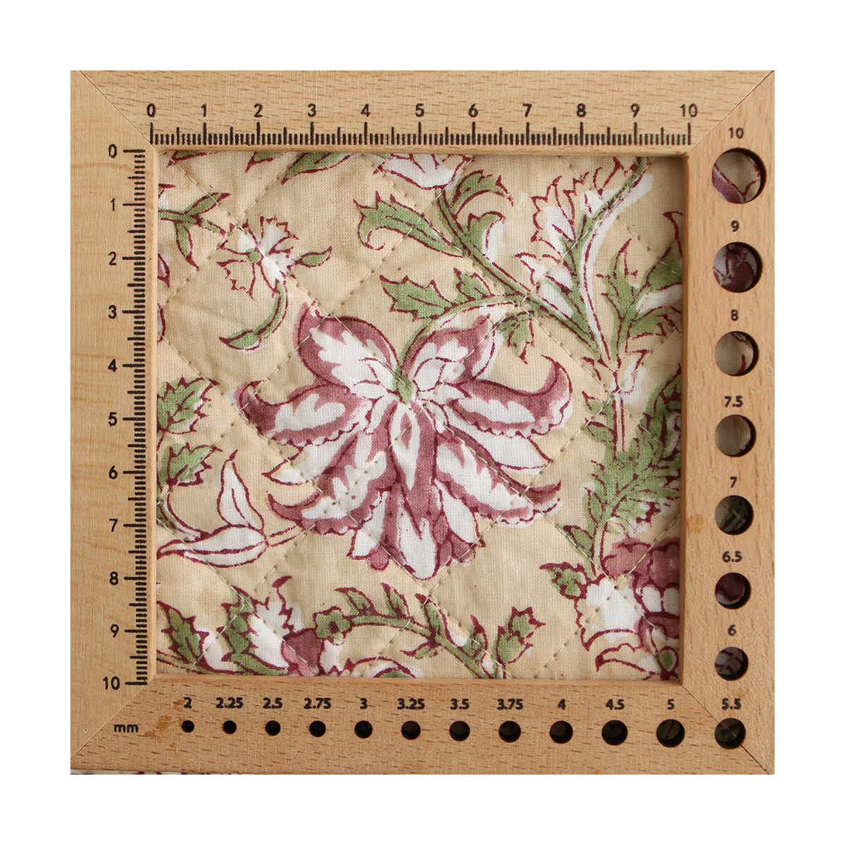 Diya - Tissu indien matelassé double face coton hand block teal largeur 100cm