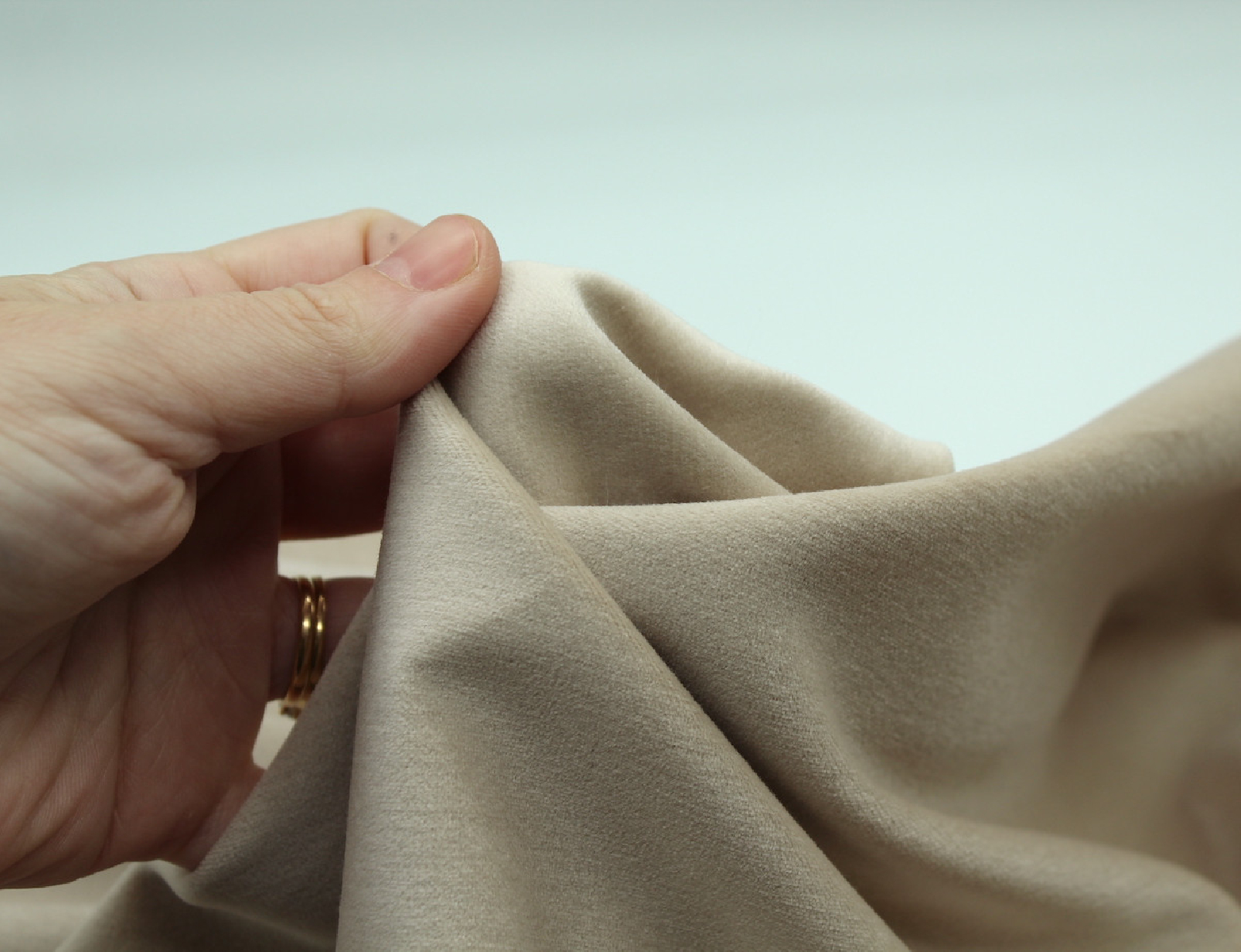 Velours ras coton organique coloris beige