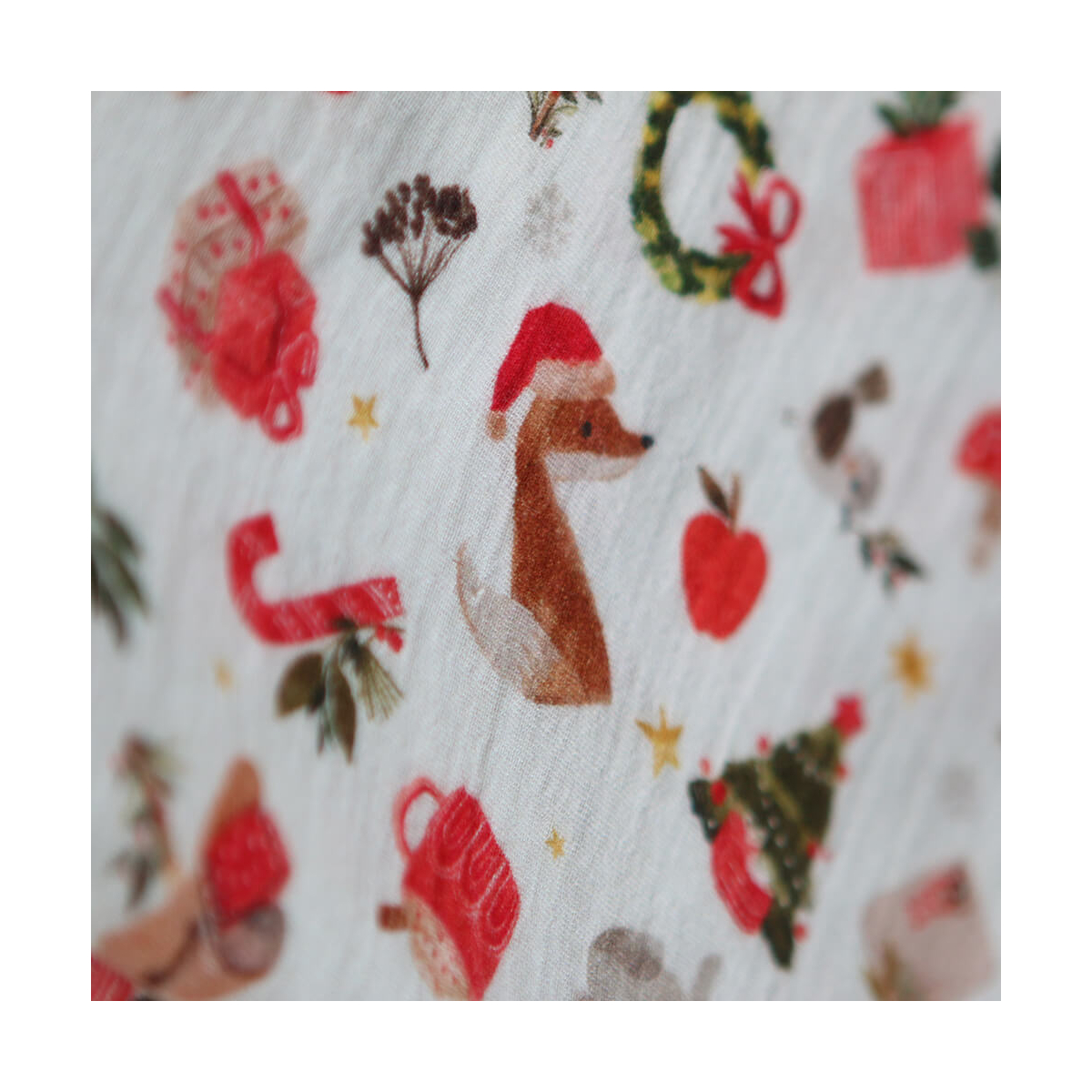 Goupix - Double gaze de coton fond crème motif fleuri