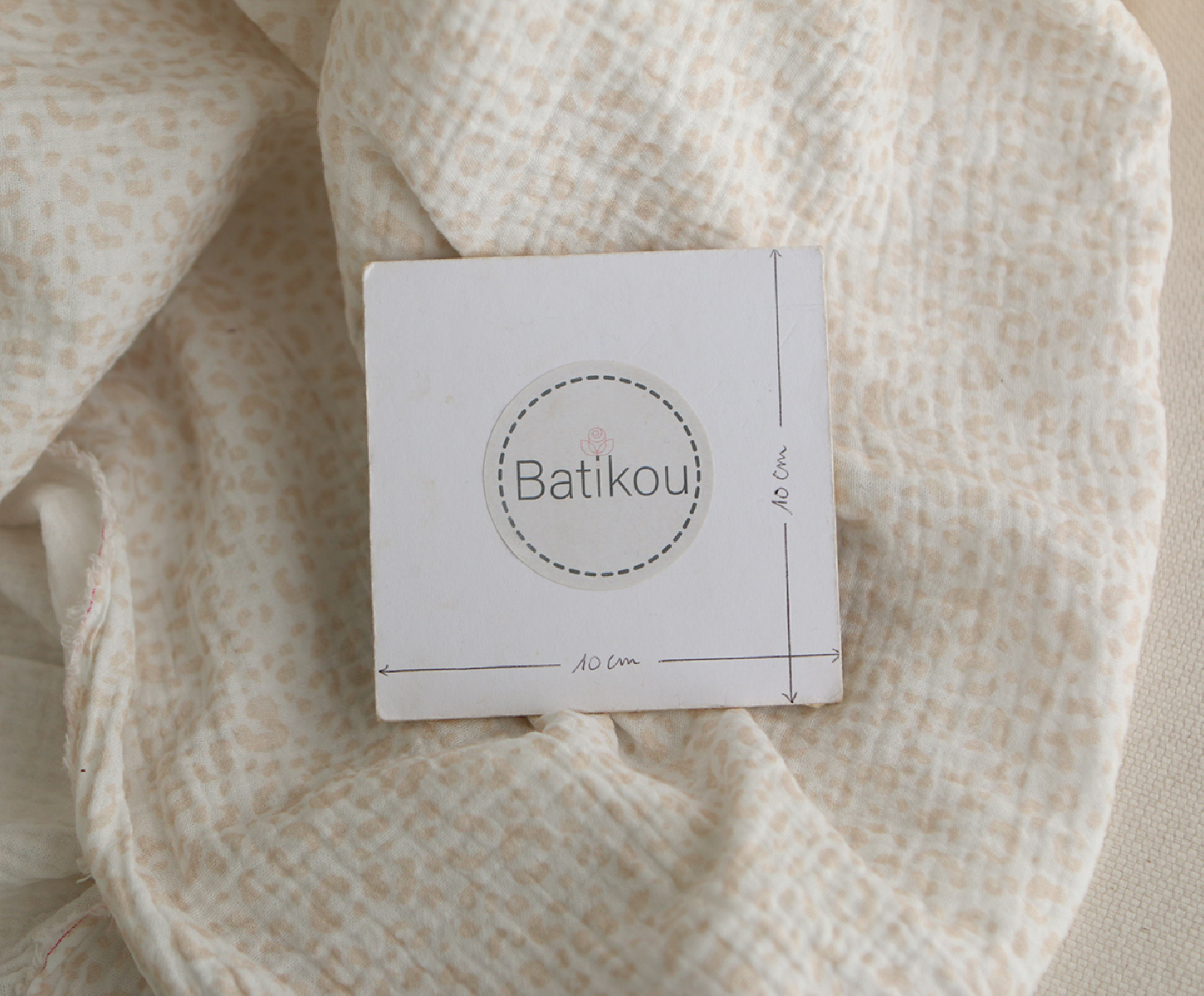 Double gaze de coton imprimés graou beige clair