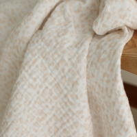 Double gaze de coton imprimés graou beige clair