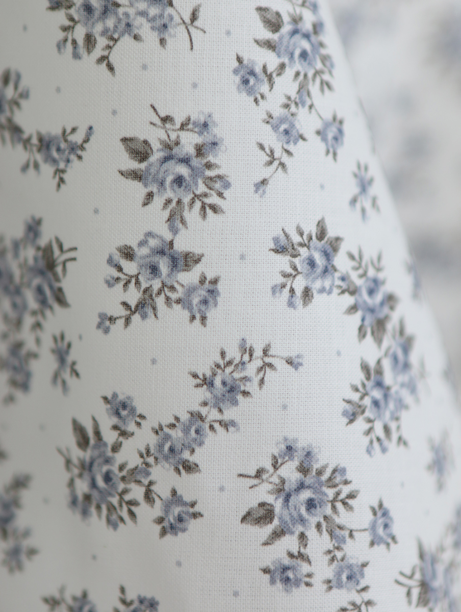 Lilou - Popeline douce coton BIO organique fond blanc imprimé exclusif vert et bleu